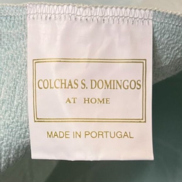 Colchas S. Domingos Baby Blue Scalloped Pillow Sham Cotton Blend Portugal 21X27 - Picture 6 of 9